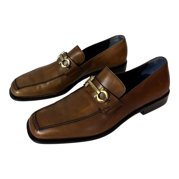 Salvatore Ferragamo Gancini brown loafers shoes size 9D - Picture 1 of 8